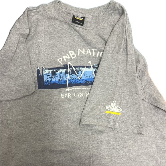 Vintage PNB Nation Gray Born in NYC Tshirt Mens Size Large - Picture 2 of 3